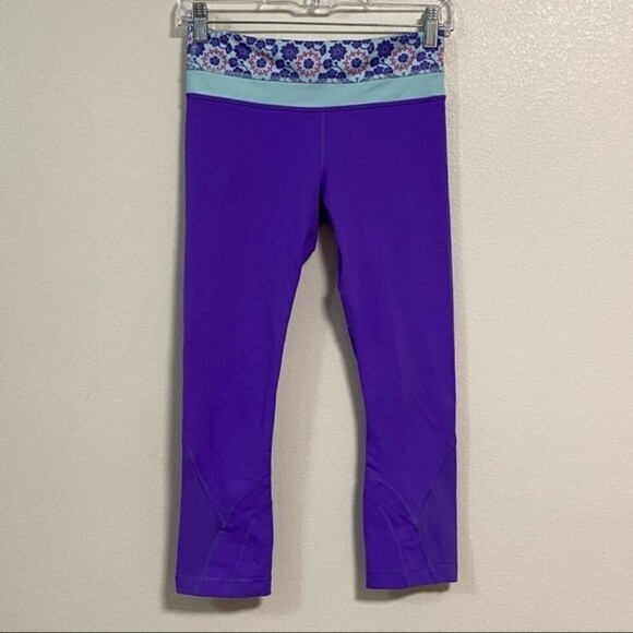 Lululemon Leggings Womens size 4 Purple Run Inspire Crop Leggings - Picture 2 of 10